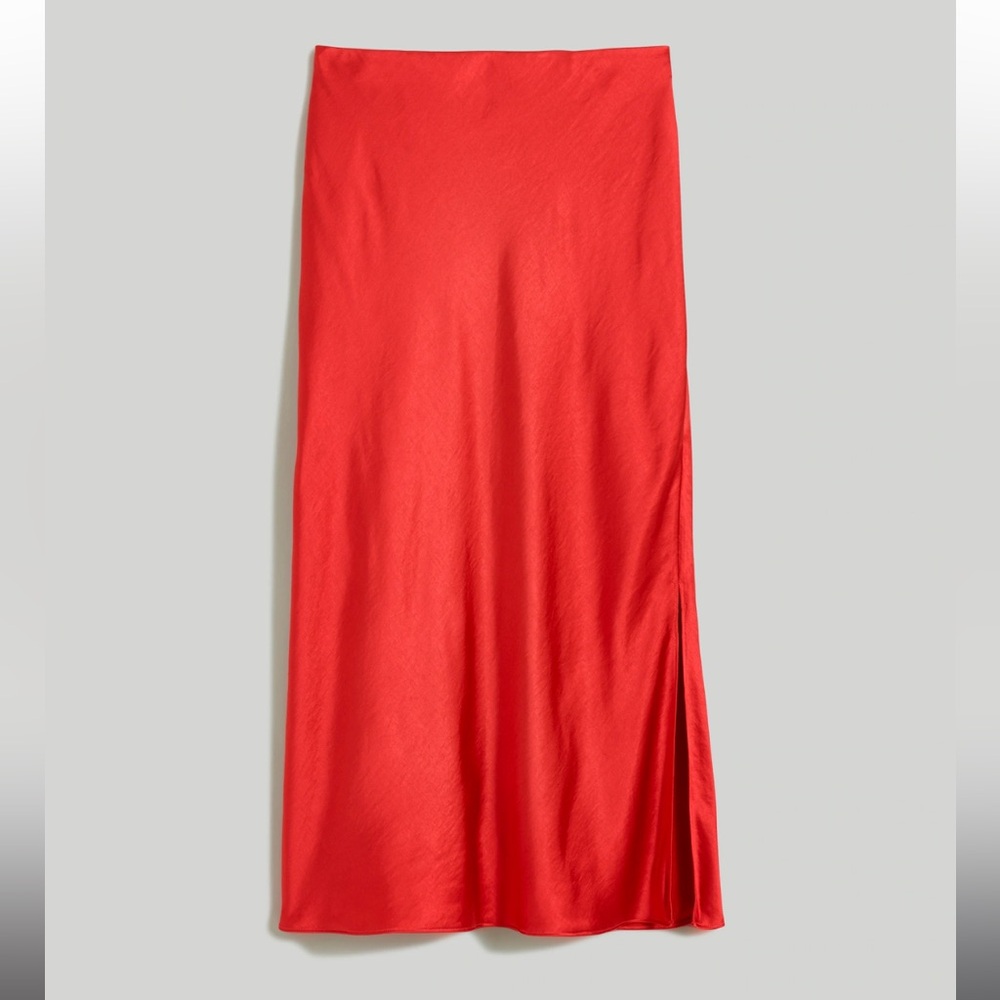 The Layton Midi Slip Skirt in Satin